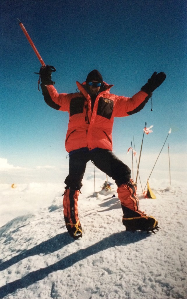 On the summit of Mount McKinley in 2000.